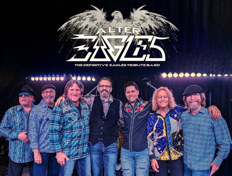 Alter Eagles - The Definitive Eagles Tribute Band, shows 7 men posing for photos