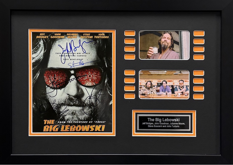 The Big Lebowski photos and signature in frame